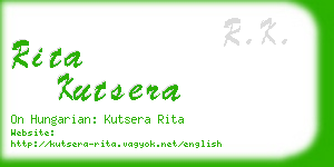 rita kutsera business card